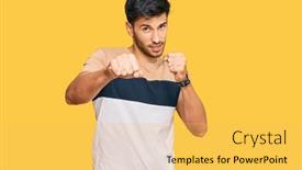  Presentation with violence - Cool new presentation with young-handsome-man-wearing-casual backdrop and a yellow colored foreground