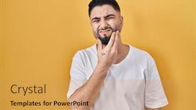  Presentation with illness - Slide deck with young-handsome-man-wearing-casual background and a yellow colored foreground