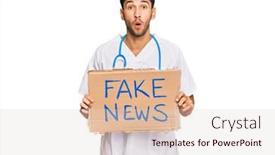  Presentation with fake news - Colorful slide deck enhanced with young-handsome-man-wearing-doctor backdrop and a lemonade colored foreground