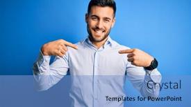  Presentation with handsome - Cool new presentation theme with young-handsome-man-wearing-elegant backdrop and a light blue colored foreground