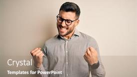  Presentation with elegant - Presentation theme featuring young-handsome-man-wearing-elegant background and a coral colored foreground