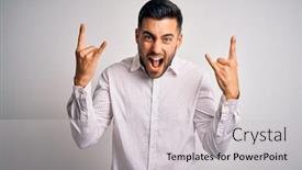  Presentation with elegant star - PPT theme having young-handsome-man-wearing-elegant background and a light gray colored foreground