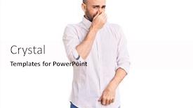  Presentation with bad breath - PPT theme enhanced with young-handsome-man-wearing-elegant background and a sky blue colored foreground