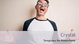  Presentation with life insurance concept white - Presentation theme enhanced with young-handsome-man-wearing-funny background and a light gray colored foreground