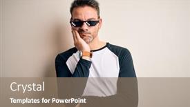  Presentation with funny - PPT theme enhanced with young-handsome-man-wearing-funny background and a coral colored foreground