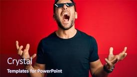  Presentation with yelling - Audience pleasing PPT layouts consisting of young-handsome-man-wearing-funny backdrop and a wine colored foreground