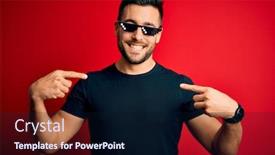  Presentation with happy life - Slide deck featuring young-handsome-man-wearing-funny background and a wine colored foreground