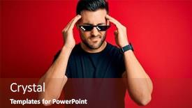  Presentation with funny - PPT theme having young-handsome-man-wearing-funny background and a tawny brown colored foreground