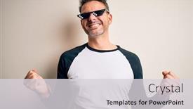  Presentation with celebration life - Amazing PPT theme having young-handsome-man-wearing-funny backdrop and a light gray colored foreground