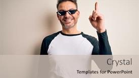  Presentation with happy life - PPT theme having young-handsome-man-wearing-funny background and a soft green colored foreground