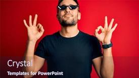  Presentation with eye popping funny cake pops - Amazing slides having young-handsome-man-wearing-funny and a navy blue colored foreground