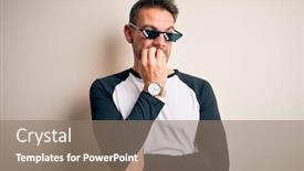  Presentation with young man wearing a hat - Slides with young-handsome-man-wearing-funny background and a coral colored foreground