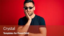  Presentation with handsome - Beautiful presentation featuring young-handsome-man-wearing-funny backdrop and a tawny brown colored foreground