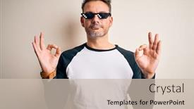  Presentation with handsome - PPT theme consisting of young-handsome-man-wearing-funny background and a soft green colored foreground