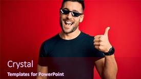  Presentation with happy life - Presentation design having young-handsome-man-wearing-funny background and a wine colored foreground