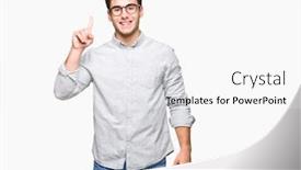  Presentation with young man wearing a hat - PPT theme enhanced with young-handsome-man-wearing-glasses background and a white colored foreground