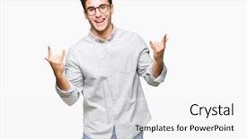  Presentation with rock music - Slide set featuring young handsome man wearing glasses background and a white colored foreground