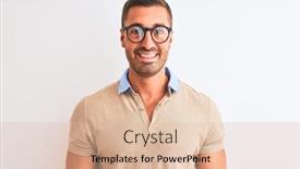  Presentation with glasses - Audience pleasing theme consisting of young-handsome-man-wearing-glasses backdrop and a lemonade colored foreground