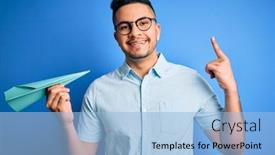  Presentation with glasses - PPT theme enhanced with young-handsome-man-wearing-glasses background and a light blue colored foreground