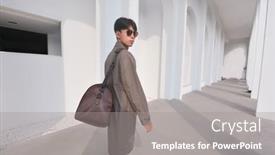  Presentation with glasses - Colorful presentation theme enhanced with young-handsome-man-wearing-glasses backdrop and a gray colored foreground