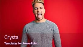  Presentation with emotion - PPT theme with young-handsome-man-wearing-golden background and a wine colored foreground