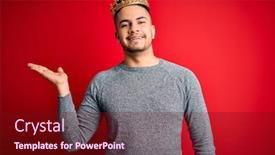  Presentation with crown - Audience pleasing slide set consisting of young-handsome-man-wearing-golden backdrop and a tawny brown colored foreground