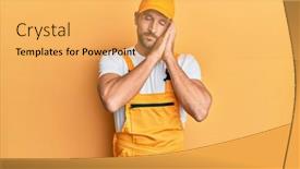  Presentation with handyman - Presentation consisting of young-handsome-man-wearing-handyman background and a yellow colored foreground