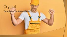  Presentation with yellow music - PPT layouts with young-handsome-man-wearing-handyman background and a yellow colored foreground