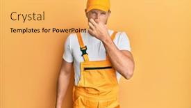  Presentation with bad breath - Colorful theme enhanced with young-handsome-man-wearing-handyman backdrop and a yellow colored foreground