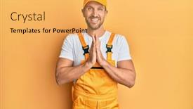  Presentation with praying hands - Beautiful PPT theme featuring young-handsome-man-wearing-handyman backdrop and a yellow colored foreground