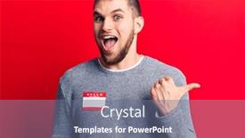  Presentation with name - PPT layouts having young-handsome-man-wearing-hello background and a gray colored foreground