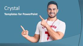  Presentation with lifeguard - Amazing PPT theme having young-handsome-man-wearing-lifeguard backdrop and a teal colored foreground