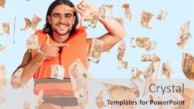  Presentation with nautical - Presentation design with young-handsome-man-wearing-nautical background and a lemonade colored foreground