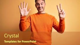  Presentation with yellow orange - PPT layouts enhanced with young-handsome-man-wearing-orange background and a crimson colored foreground