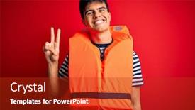  Presentation with happy life - Presentation consisting of young-handsome-man-wearing-orange background and a crimson colored foreground