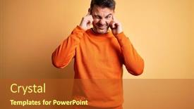  Presentation with deaf - Amazing presentation theme having young-handsome-man-wearing-orange backdrop and a crimson colored foreground