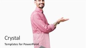  Presentation with pink 80sdisco ball - Beautiful PPT theme featuring young handsome man wearing pink backdrop and a  colored foreground