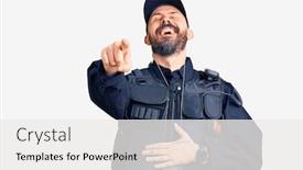  Presentation with police - Presentation theme having young-handsome-man-wearing-police background and a white colored foreground