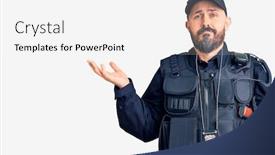  Presentation with police - Theme enhanced with young-handsome-man-wearing-police background and a white colored foreground