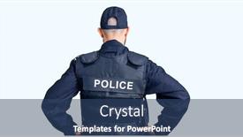  Presentation with police - Presentation theme having young-handsome-man-wearing-police background and a ocean colored foreground