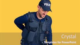  Presentation with back pain - Amazing slides having young-handsome-man-wearing-police backdrop and a navy blue colored foreground