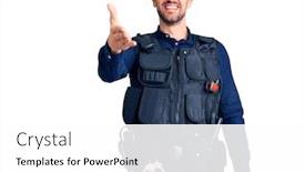 Presentation with police - Beautiful slide set featuring young-handsome-man-wearing-police backdrop and a white colored foreground