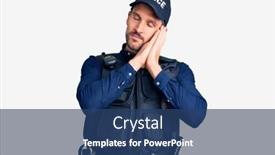  Presentation with police police - Amazing PPT layouts having young-handsome-man-wearing-police backdrop and a ocean colored foreground