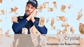  Presentation with police police - Cool new slides with young-handsome-man-wearing-police backdrop and a lemonade colored foreground