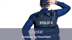  Presentation with police - Colorful slide deck enhanced with young-handsome-man-wearing-police backdrop and a ocean colored foreground