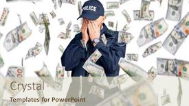  Presentation with police - Beautiful presentation theme featuring young-handsome-man-wearing-police backdrop and a lemonade colored foreground