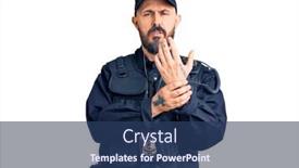  Presentation with inflammation - Slide set with young-handsome-man-wearing-police background and a ocean colored foreground