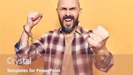  Presentation with hand handcuffs - Presentation theme having young-handsome-man-wearing-prisoner background and a coral colored foreground