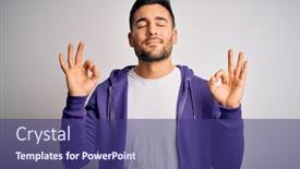  Presentation with purple - Cool new slide deck with young-handsome-man-wearing-purple backdrop and a violet colored foreground