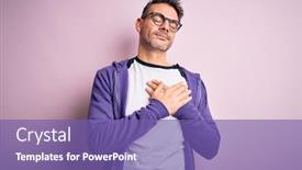  Presentation with purple - Colorful presentation theme enhanced with young-handsome-man-wearing-purple backdrop and a violet colored foreground